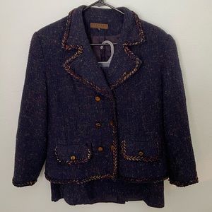 Bergamo navy blue confetti skirt set size 12